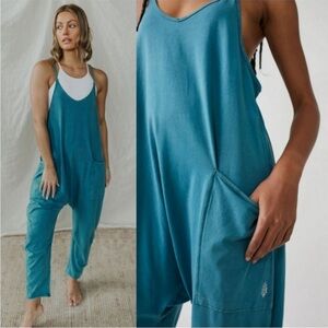 Free People FP Movement Hotshot Jumpsuit One Piece Womens Small Hydro Blue New